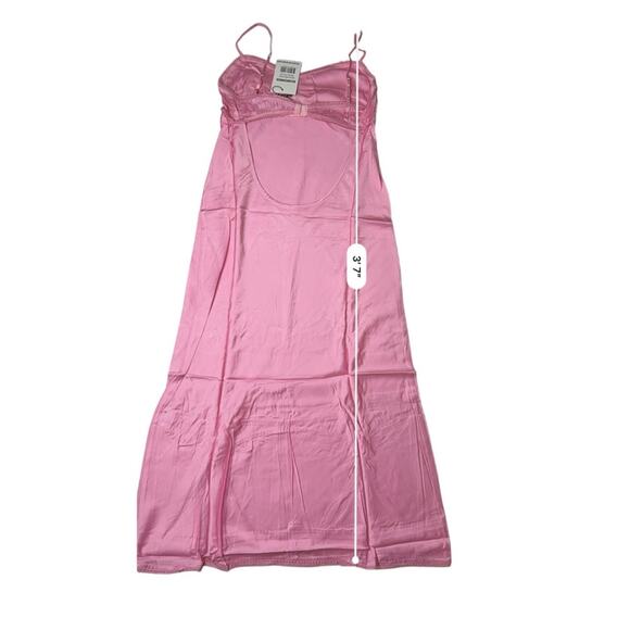Rumored Monroe Midi Dress Bonbon Pink MEDIUM Satin Flowy Cocktail‎ Sexy - Picture 8 of 11